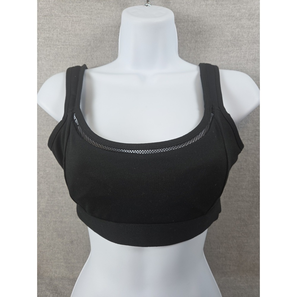 Fabletics Womens XS Zuri High Support Sports‎ Bra Black Keyhole Back Cooling NEW